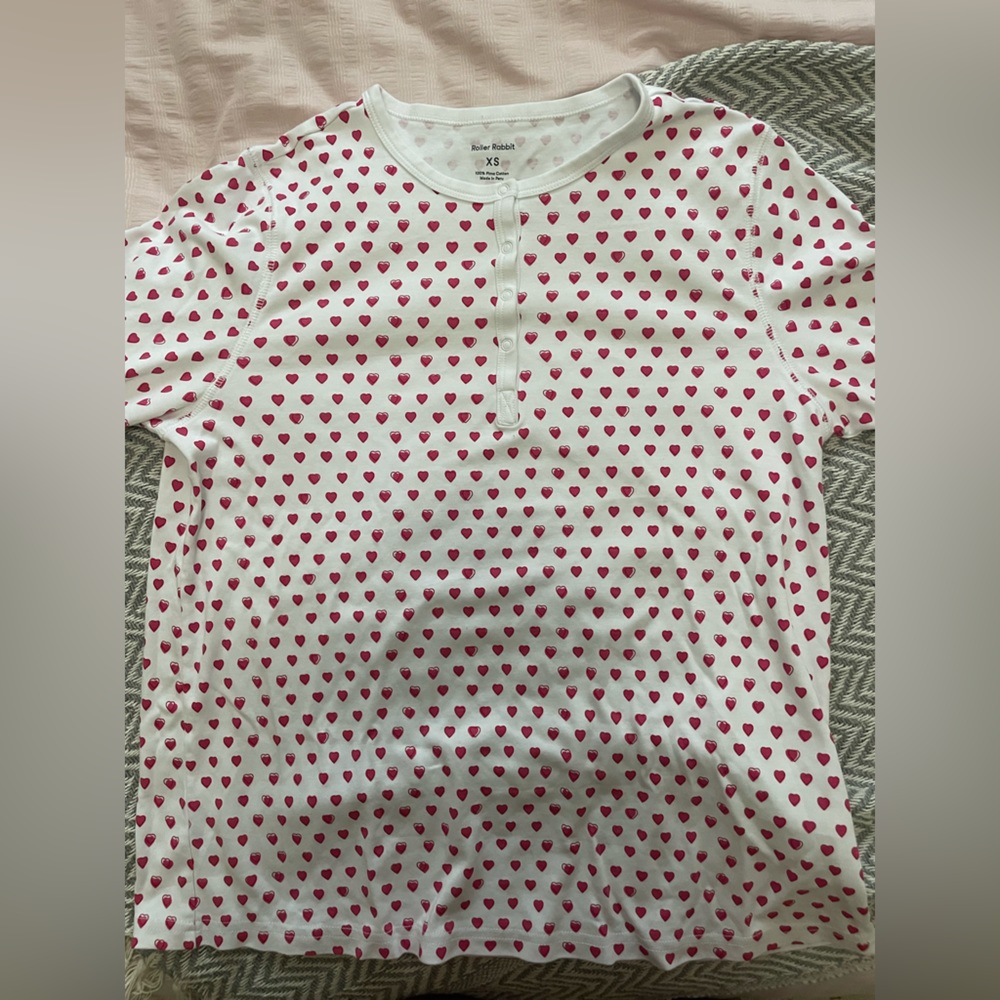 Roller Rabbit Long sleeve heart pj top ! I only have the top ! Size XS